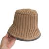 Chapéu de Pescador Jacquard Tricotado em Lã Cor Sólida Estilo Coreano Topo Plano Chapéu Bacia Protetor Solar Feminino Outono e Inverno Quente Estilo Academia de Artes