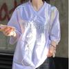 Camisetas de Manga Corta para Hombre y Mujer, Verano Estilo Coreano a la Moda Sencillo Tops de Media Manga, Estilo Hong Kong Holgado Casual Marca de Moda Camisetas