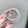 Goma de Pelo de Cristal Satinado de Gama Alta para Mujer, Lujo Ligero, Alta Elasticidad, Versátil, Suave con el Cabello, Goma para Moño