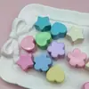 Contas Soltas Acrílicas com Furo Grande Estrela Coração Flor para Acessórios de Joias DIY Chaveiro Pingente de Bolsa Chave