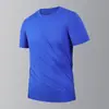 Camiseta Nova de Secagem Rápida de Verão Masculina Tamanho Grande Seda de Gelo Manga Curta Moda Tendência Camiseta Sensação de Frio Roupas para Corrida Esportes Fitness