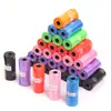 Sacos Plásticos Estampados para Pets, Sacos de Fezes, Sacos de Lixo, Mini Sacos de Lixo Portáteis, Sacos de Fezes de Cachorro Coloridos Tipo Rolo, Sacos de Fezes de Gato