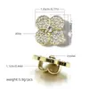 Decoración de Cordones DIY de Diamante Completo Transfronteriza Hebilla Metálica con Diamantes, Perlas y Trébol de Cuatro Hojas con Agujeros para Decoración de Tenis