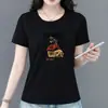 Novedad~Camiseta de Manga Corta con Cuello Redondo 2026 para Mujer, Top de Moda Holgado Versátil Estampado de Verano, Atuendo Casual para Mamá