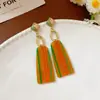 Brincos Florais Vintage Retrô com um Toque de Luxo Leve e High-End, Design de Tarraxa com Franjas, Brincos Versáteis Atacado