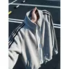Sudadera Cardigan para Hombre Klein Azul Patrón de Escamas de Dragón Estilo Americano Otoño Tres Rayas Chaqueta de Peso Pesado con Cuello Alto