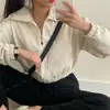 Sudadera cárdigan con cremallera para mujer, chaqueta de diseño corto, cárdigan con cremallera para primavera, otoño e invierno, estilo ligero