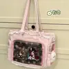 Bolsa Ita com emblema transparente estilo japonês, bolsa diária para bonecas, bolsa de ombro, bolsa tote para estudantes do sexo feminino, bolsa transversal