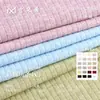 Tejido de algodón acanalado de color 4*3, rayón-poliéster-spandex de 210 g, hipoalergénico, suave y cómodo, tejido base de punto texturizado