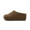 Zapatos de mujer dinámicos impermeables de cuero genuino con aumento interno de altura de 7 cm estilo Birkenstock, nuevo diseño de media zapatilla cerrada sin cordones con suela gruesa, 2026