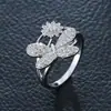 Joyería de comercio exterior de Amazon Joyería europea y americana Moda femenina Anillo de lazo con incrustaciones de cristal y circonita Joyería al por mayor