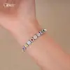 Pulsera de perlas de cubos de azúcar de circón de colores estilo coreano, diseño de moda dulce de nicho, joyería de lujo ligero de alta gama para mujer