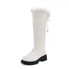 Nuevas Botas Gruesas de Piel al por Mayor en Stock, Botas de Nieve Calientes, Botas Casuales de Tacón Cuña, Tallas 40-44, Botas de Exportación
