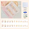 Venta Directa Personalizada de Fábrica Uñas Cortas, Medias y Largas para Manicura, Uñas Portátiles de Fototerapia Hechas a Mano, Pegatinas para Uñas, Estilo de Lujo Accesible 24 Piezas