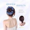 Peluca de Moño Azul Denim para Mujer, Accesorio para el Cabello con Pinza, Herramienta de Peinado para la Parte Posterior de la Cabeza, Pinza Plegada para el Cabello que Aporta Volumen, Moño de Peluca con Pinza