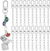 Kit de Fabricación DIY de Llaveros de 50 Piezas con Clip Metálico con Anilla para Llave, Broche de Resorte Giratorio, Broche de Langosta y Cadena de Extensión