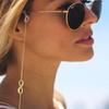Cadena para Gafas Transfronteriza, Cadena Versátil de Moda para Jóvenes Literarios, Cadena Antideslizante para Gafas, Cadena Larga de Aleación Número 8 para Gafas