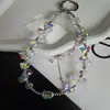 Cadena para Teléfono de Cristal Gota de Agua de Lujo Ligero y Alta Gama Colgante de Borla de Flor Llavero con Encanto Accesorio para Bolso