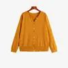Top de punto de manga corta para mujer de talla grande, con abertura parcial en el pecho y botones de colores, estilo otoño 2026, versátil, rejuvenecedor, para mujer 23711