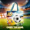 Bolsa de Lienzo de Fútbol Regalo Bolsa de Tote para Guardería Bolsa de Regalo Souvenir con Patrón de Logo Bolsa de Tote al por Mayor