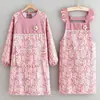 Delantal de Lona Estilo Coreano de Manga Larga Cubre Ropa para Cocina Hogar Ropa de Trabajo para Catering Floristería Ropa de Trabajo para Hornear Resistente al Desgaste Ropa Protectora para Mujer