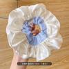 Estilo Ballet Listrado Azul e Branco Elástico Grande para Cabelo Estilo Coreano Descontraído Rabo de Cavalo Baixo Fio de Cabelo Adorno de Cabeça de Cetim
