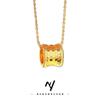 Collar de Cintura con Escamas de Dragón Electroplateado al Vacío de Oro de 24 Quilates Premium con Colgante de Passepartout Brillante, Cadena para Clavícula de Mujer Color Oro Arena
