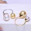 Accesorios DIY S925 plata esterlina anillo de perlas soporte vacío clásico cuentas grandes doble cuentas anillo soporte para anillo material de soporte plateado