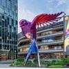 Escultura de acero inoxidable anillo personalizado spray madre e hijo espíritu de ciervo bastión metal Galería adornos de paisaje grandes para exteriores
