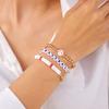 Venta Caliente Transfronteriza Nuevas Letras Redondo Cuentas Pulsera de Cuentas de Cerámica Suave Contraste de Color de Bola Personalizada Moda Tres Piezas Cuerda de Mano