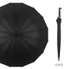 Guarda-chuva Grande 16 Varetas Cor Pura Automático Vermelho Chinês Guarda-chuva de Cabo Longo Para Chuva ou Sol Presente Corporativo Guarda-chuva Publicitário