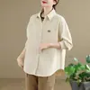 Foto real de la nueva camisa de manga larga para mujer 2026, top elegante de moda para mujer talla grande, chaqueta tipo camisa estilo Hong Kong