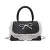 Bolso de Hombro Lindo Estilo Coreano, Bolso Cuadrado Mini Elegante, Bolso de Mano con Lazo, Bolso Cruzado Pequeño para Niña