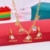 Colar de Trenó Papai Noel com Gota de Cor Nova Transfronteiriça Pulseira de Alce Brincos de Aço Titânio Traje de Personagem de Desenho Animado