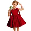 Vestido Rojo de Satín para Niñas 2026 Nuevo Modelo Atuendo para Piano Violín Anfitrión Cumpleaños Vestido de Princesa Venta al por Mayor