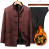 Otoño Invierno Estilo Chino Abrigo de Algodón para Hombre Chaqueta de Papá Estilo Chino para Hombres de Mediana Edad y Mayores Cumpleaños del Abuelo Traje de Estilo Chino Nuevo con Cuello Alto Hombres