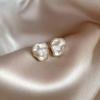 Elegantes Pendientes Franceses de Alta Gama con Aguja de Plata S925, Incrustados con Diamantes y Nubes con Aceite Goteante, Pendientes Exquisitos y Versátiles