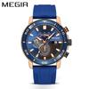 Nuevo reloj Megel multifuncional de moda con cronometraje deportivo transfronterizo con correa de silicona para hombre, venta al por mayor 2224