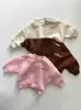 Moletom de Lã Personalizado de Fábrica para Crianças, Solto, para Meninos e Meninas, Estiloso, Cor Sólida, Outono Inverno, Aconchegante, Casual