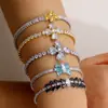 Douyin Transmissão ao Vivo Trevo de Quatro Folhas Pulseira Ajustável Deslizante Simples Acessível Luxo Feminino Ins Diamante Corrente de Pequeno Presente