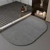 Tapete de banheiro tecido de linho liso, tapete simples de vaso sanitário absorvente de água antiderrapante, tapete de chão de linho sali resistente à sujeira