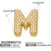 Collar Colgante Misterioso y Lujoso con Circonitas Incrustadas y 26 Letras Inglesas, Acero Inoxidable Chapado en Oro de 18k, Collar de Joyería para Mujer