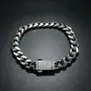 Pulsera Cubana Brillante Plata de Ley S925 Estilo Geométrico Simple y Elegante Pulsera Versátil Lujo Ligero Joyería de Diseño de Nicho