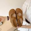 Sapatos Mary Jane de Couro Macio para Mulheres 2025 Primavera & Outono Novas Sapatilhas Sola Macia Velcro Confortáveis, Fashionáveis e Versáteis Sapatos Casuais