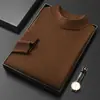 Suéter grueso de otoño e invierno para hombre, jersey de punto casual de cuello medio alto, suéter de moda para hombres jóvenes y de mediana edad