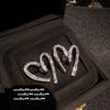 Arete Colgante Cuadrado de Circonita con Forma de Escalera de Arco Brillante Broche de Ala