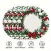 Moda Transfronteriza Navidad 38cm Acebo Redondo Borde Ondulado Papá Noel Árbol Copo de Nieve Mantel Individual Decoración de Mesa de Comedor Occidental