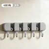 Soporte de Mopa Montado en Pared, Estante Fijo de Cocina, Soporte de Escoba sin Taladro, Pinza para Mopa, Estante de Almacenamiento con Gancho Arcoíris para Baño