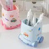 Lindo portalápices de coche + Cubo de almacenamiento de papelería de escritorio para estudiantes de aspecto creativo y de alta calidad + Almacenamiento multifuncional de gran capacidad