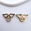 Colgante de Mariposa Tridimensional de Cobre Chapado en Oro para Pulsera, Collar, Pendientes DIY, Colgante Pequeño, Accesorios de Joyería Hechos a Mano, Materiales al por Mayor
